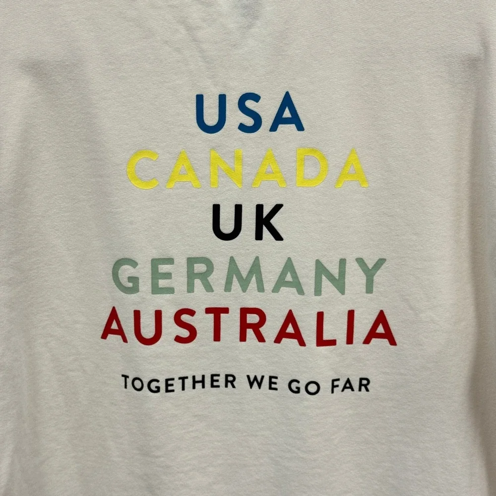 Peloton Together We Go Far Graphic Pullover Sweatshirt Cream Unisex Large‎ SU121